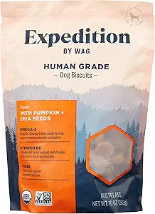 Amazon Brand - Wag Expedition Human Grade Organic Biscuits Dog Treats
