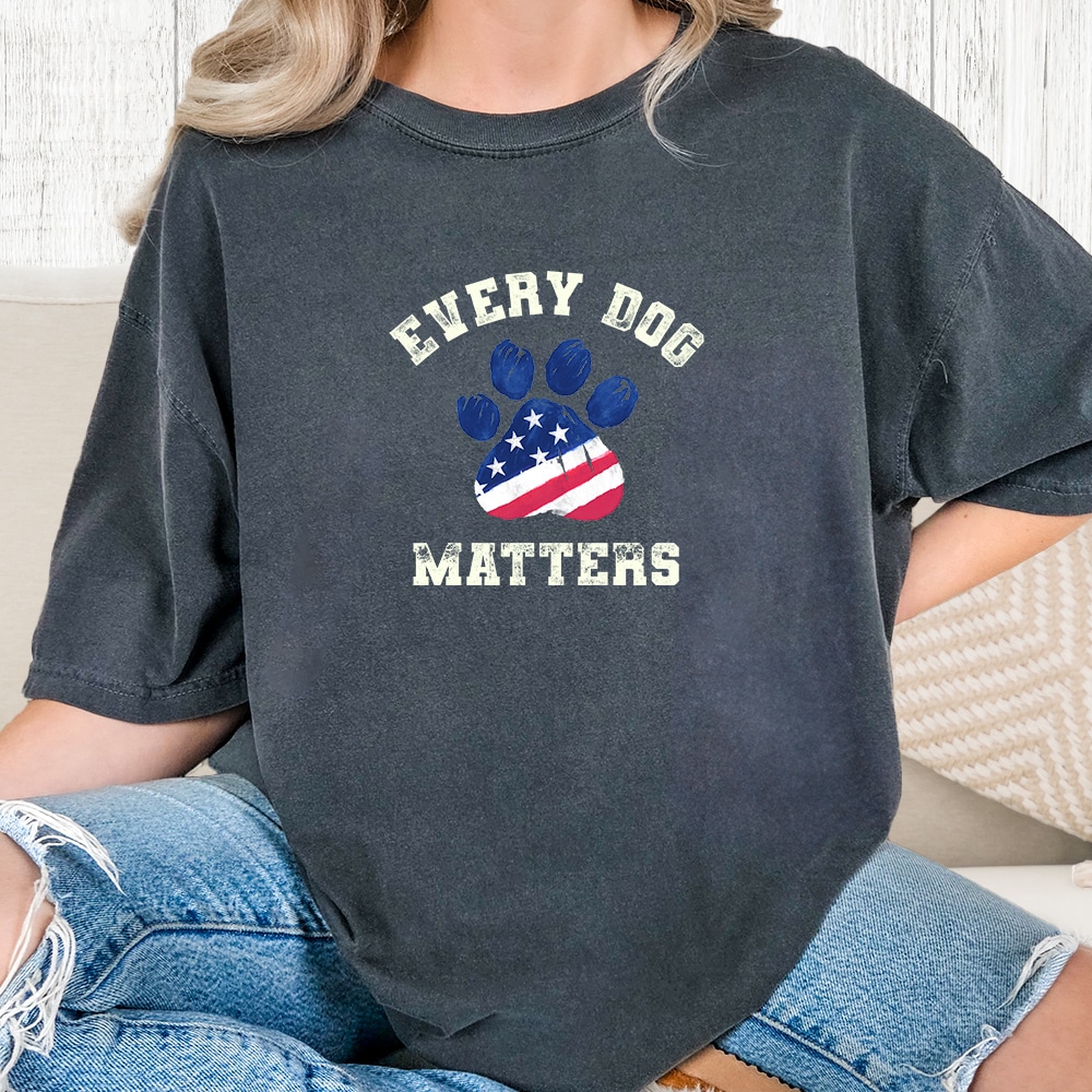 Comfort Colors Every Dog Matters Vintage Washed Tee - Pepper