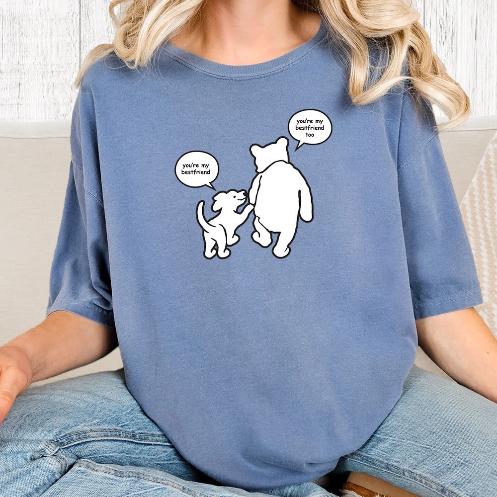 Comfort Colors You’re My Best Friend Vintage Washed Tee - Blue Jean