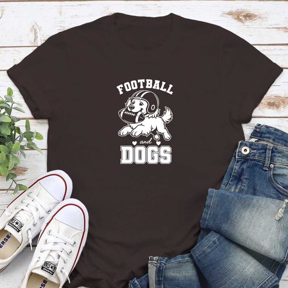 Football And Dogs Standard Tee Brown
