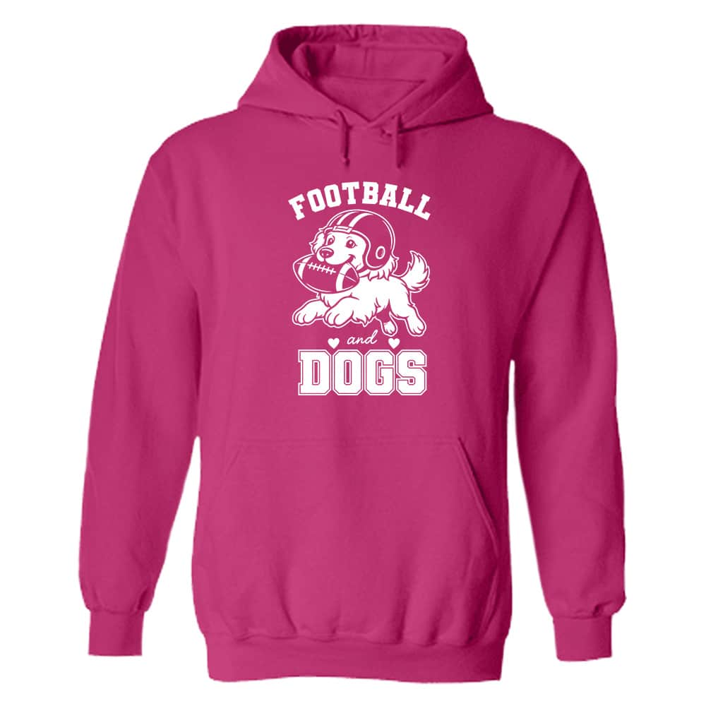 Football And Dogs Hoodie Pink