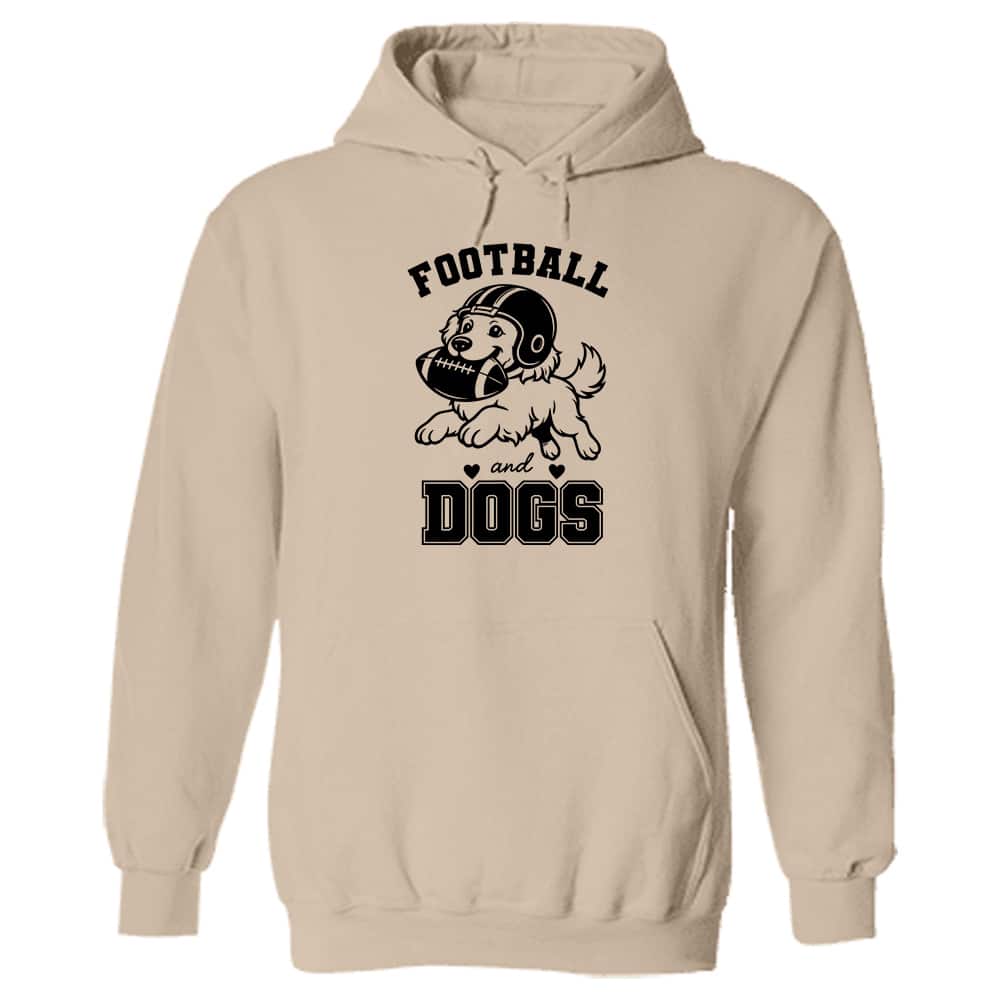 Football And Dogs Hoodie Sand