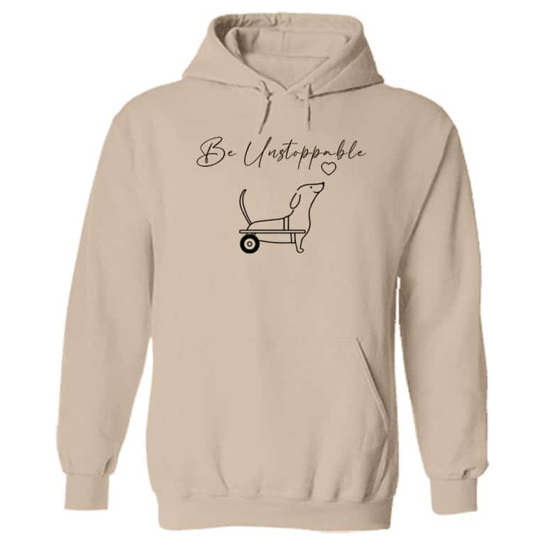 Be Unstoppable - Dachshund Heart Hoodie Sand
