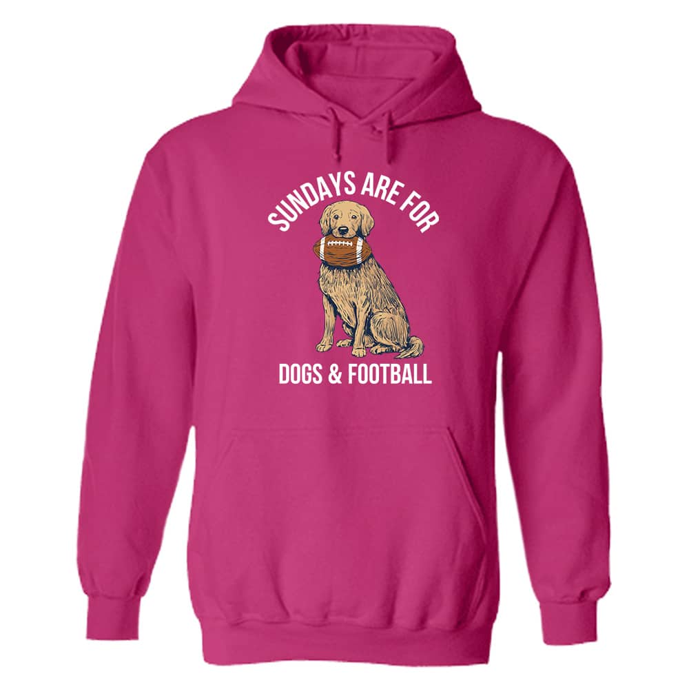 Sundays Are For Dogs & Football Hoodie Pink
