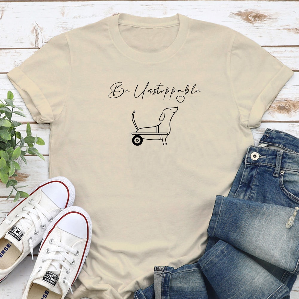 Be Unstoppable - Dachshund Heart Standard Tee Tan