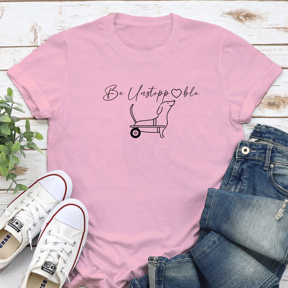 Be Unstoppable - Dachshund Standard Tee Light Pink