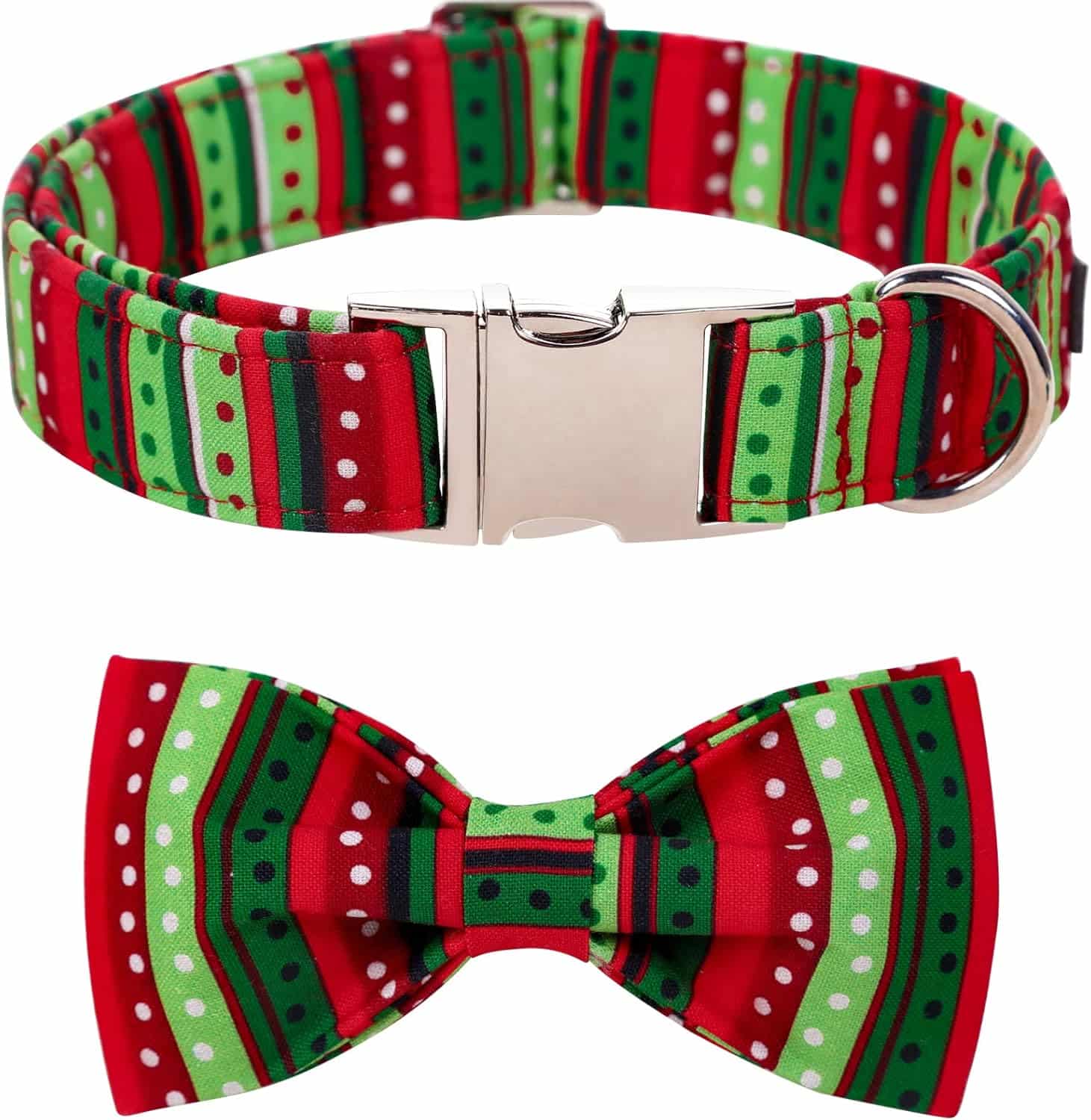 Lionet Paws Christmas Dog Collar with Bowtie