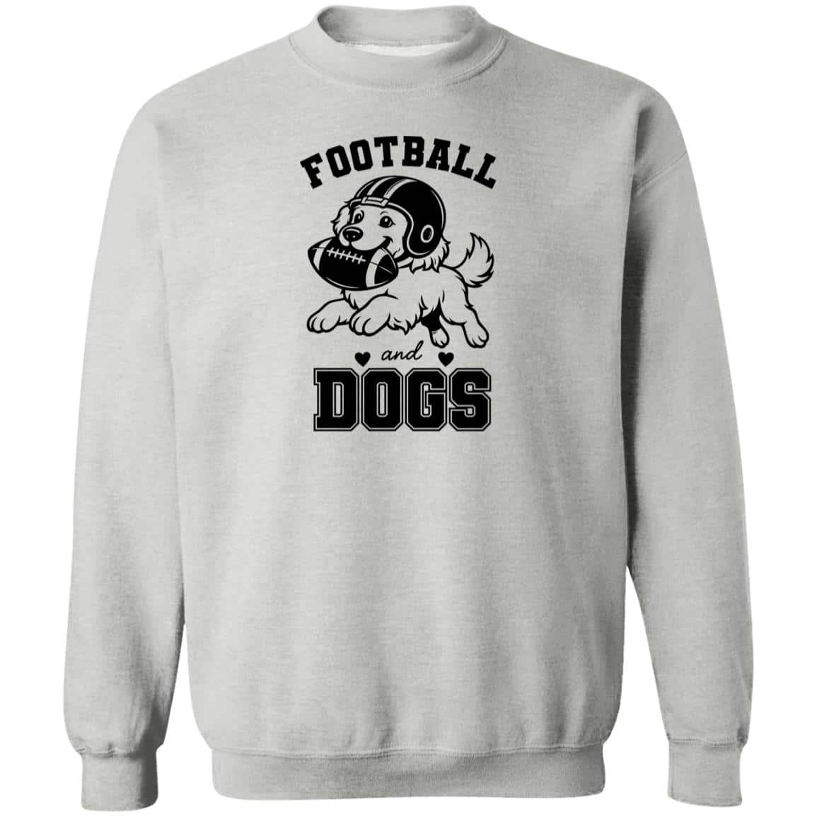 Football And Dogs Sweatshirt Heather Grey
