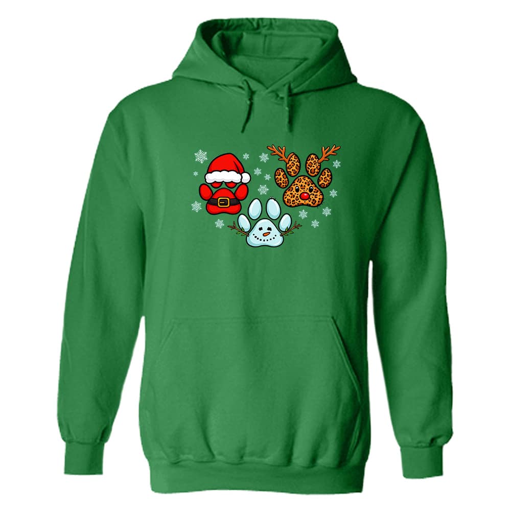 Fun Holiday Paws Hoodie Irish Green