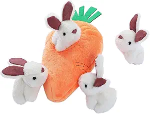 Amazon Basics Interactive Hide and Seek Squeaky Dog Plush Toy