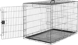 Amazon Basics Durable, Foldable Metal Wire Dog Crate with Tray