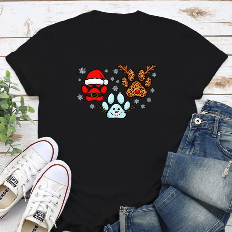 Fun Holiday Paws Standard Tee Black