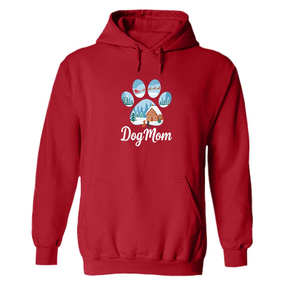 Dog Mom Winter Wonderland Hoodie Red
