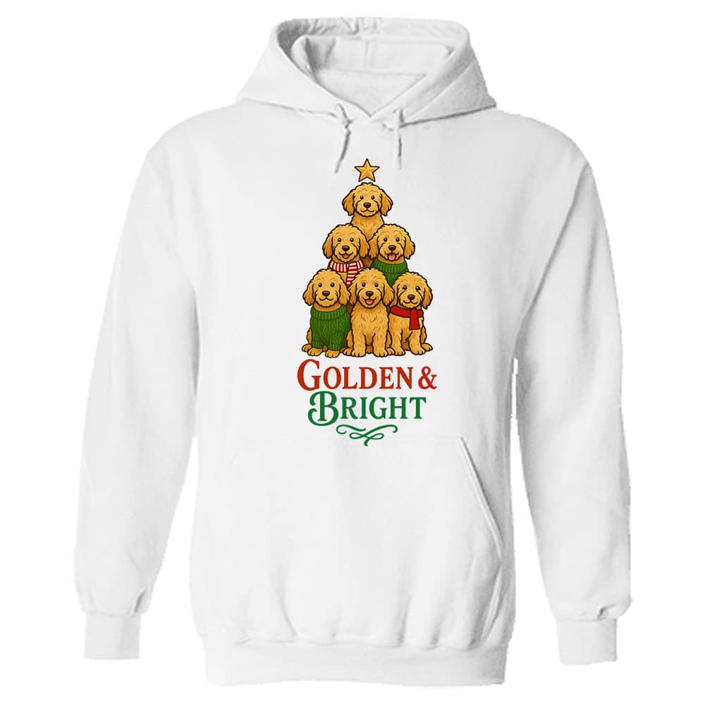 Golden & Bright Doodle Hoodie White