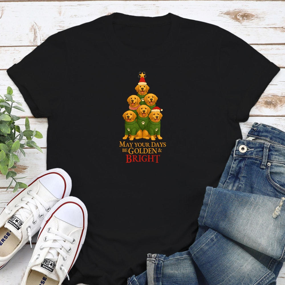 Christmas Golden Days Standard Tee Black