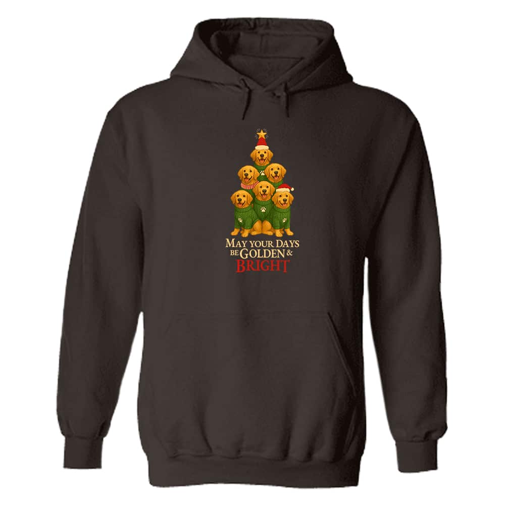 Christmas Golden Days Hoodie Brown