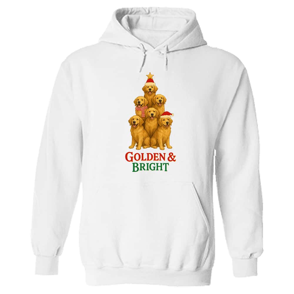 Golden & Bright Golden Retriever Hoodie White