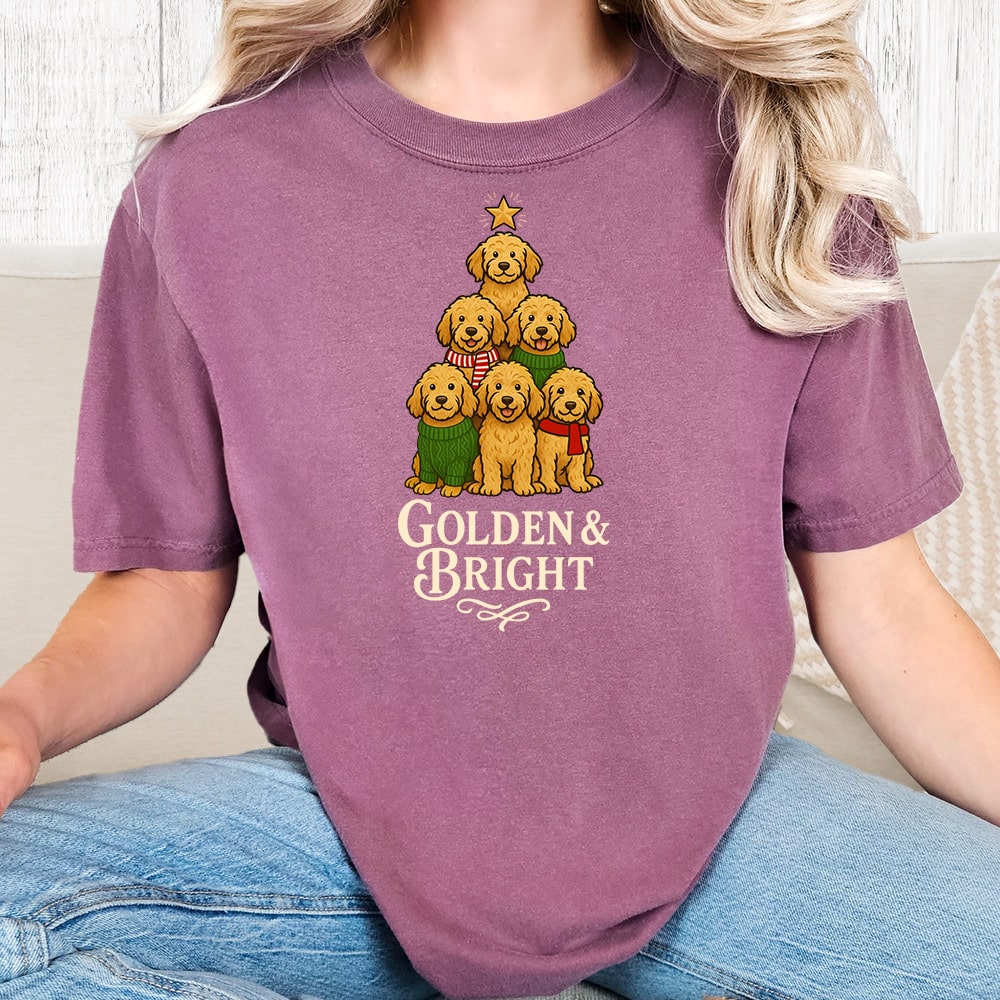 Comfort Colors Golden & Bright Doodle Vintage Washed Tee - Berry