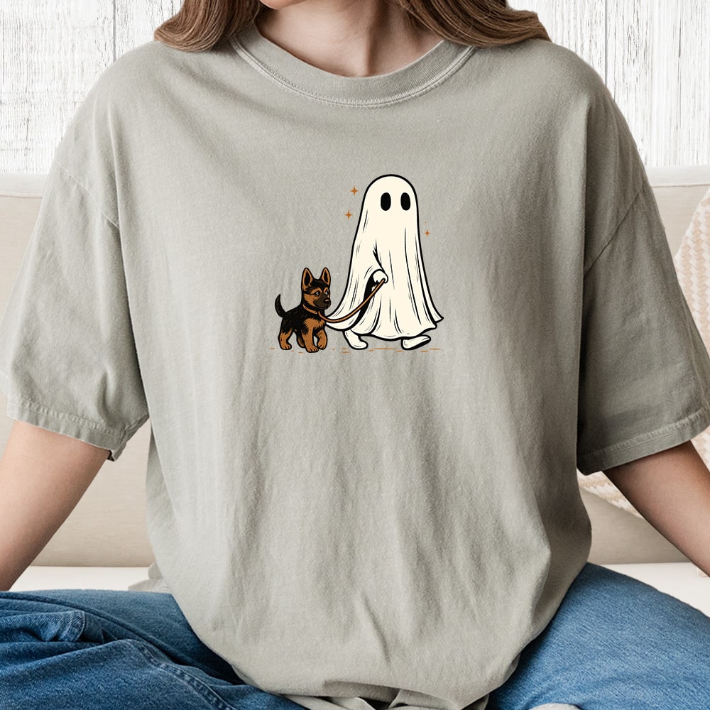 Comfort Colors Ghost Dog Walking Vintage Washed Tee - Sandstone