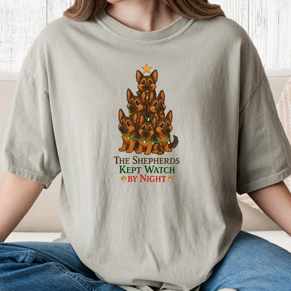 Comfort Colors The Shepherds Kept Watch By Night. Vintage Washed Tee - Sandstone