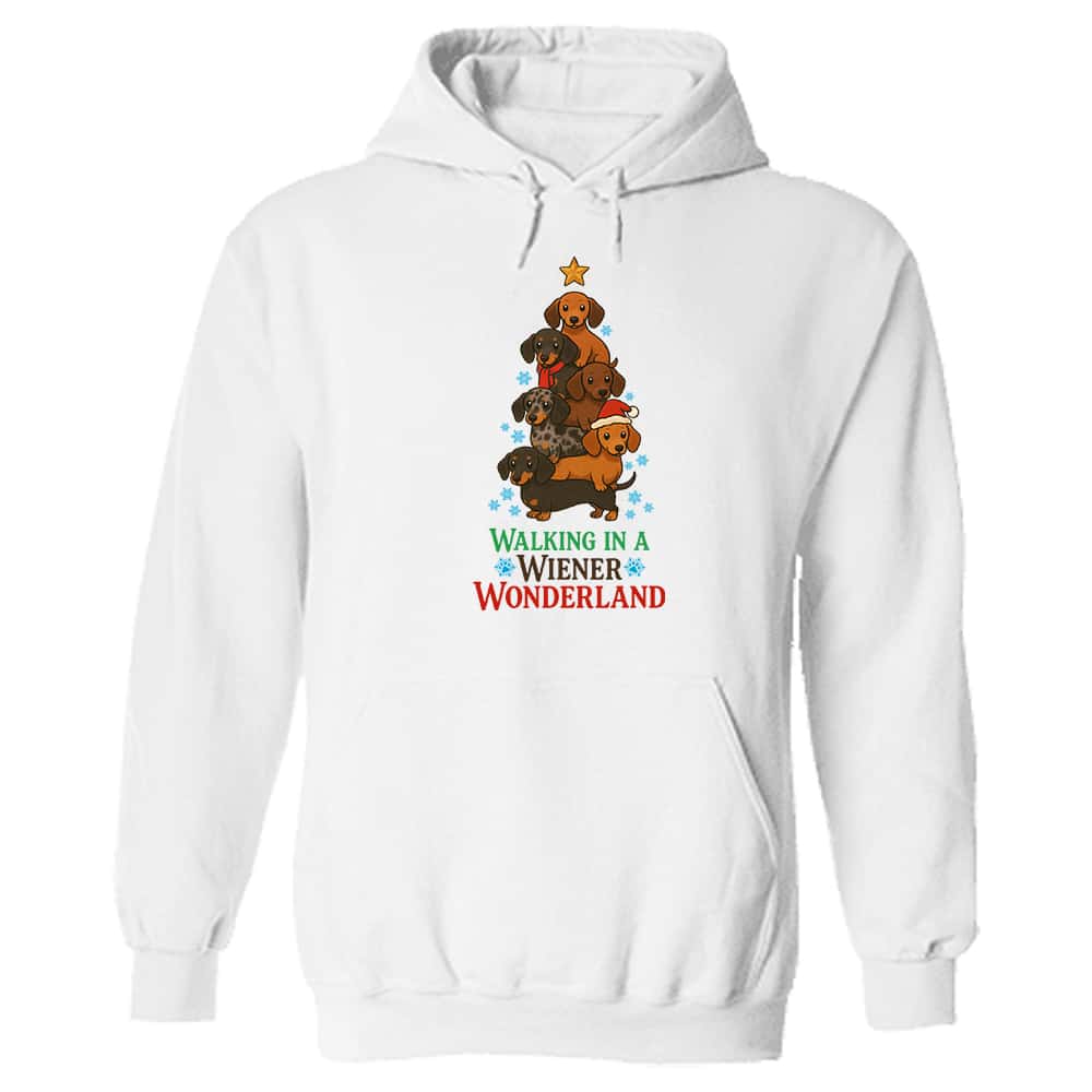 Walking In A Wiener Wonderland Hoodie White