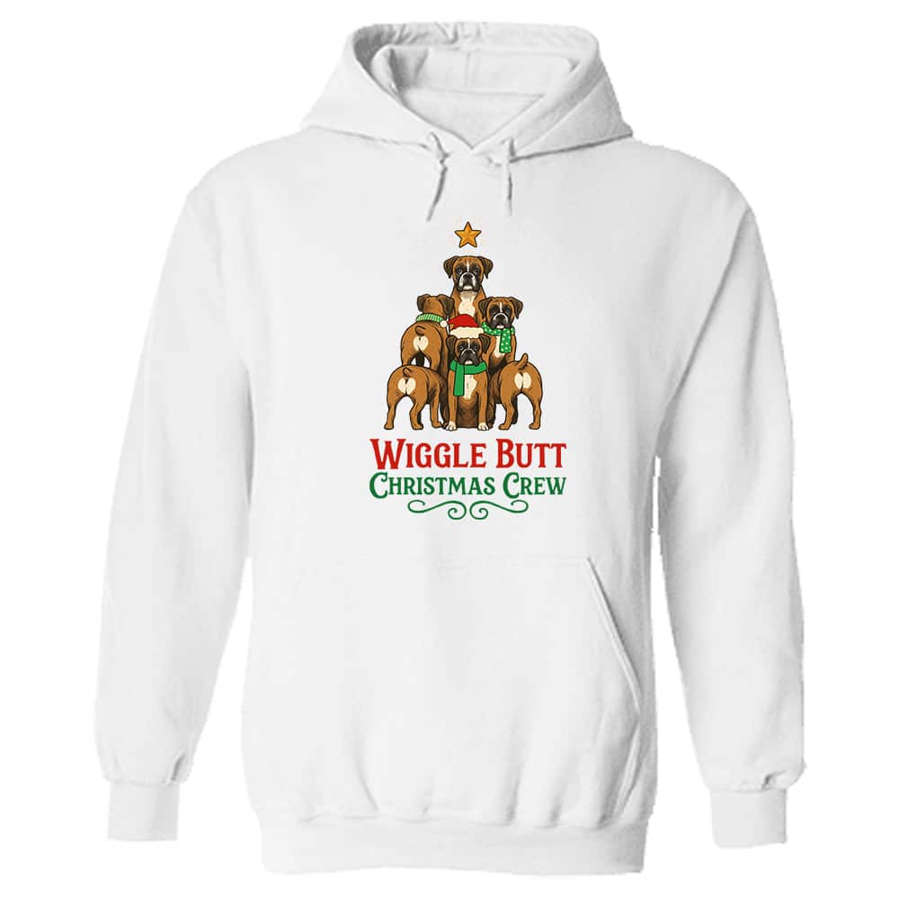 Wiggle Butt Christmas Crew Hoodie White