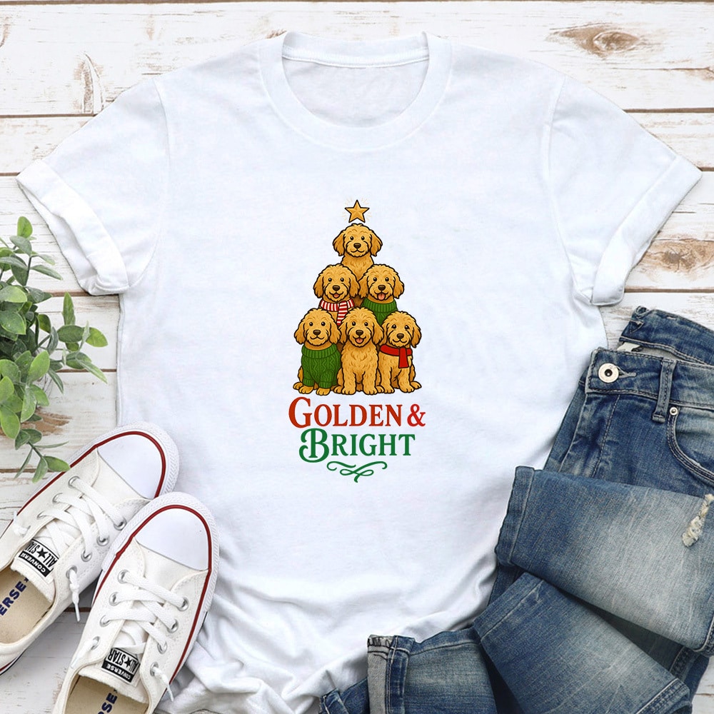 Golden & Bright Doodle Standard Tee White