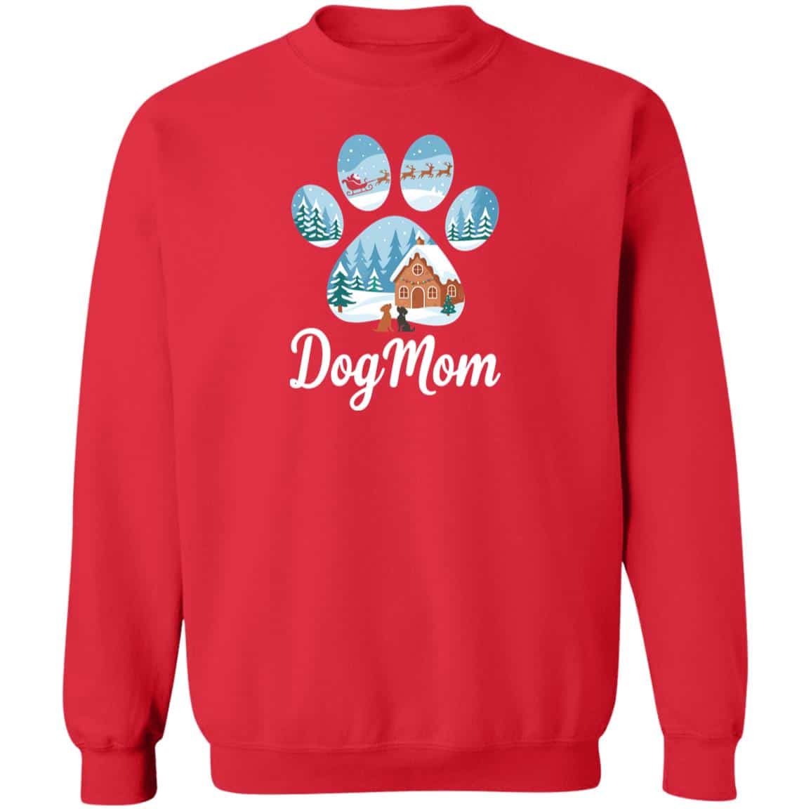 Dog Mom Winter Wonderland Sweatshirt Red