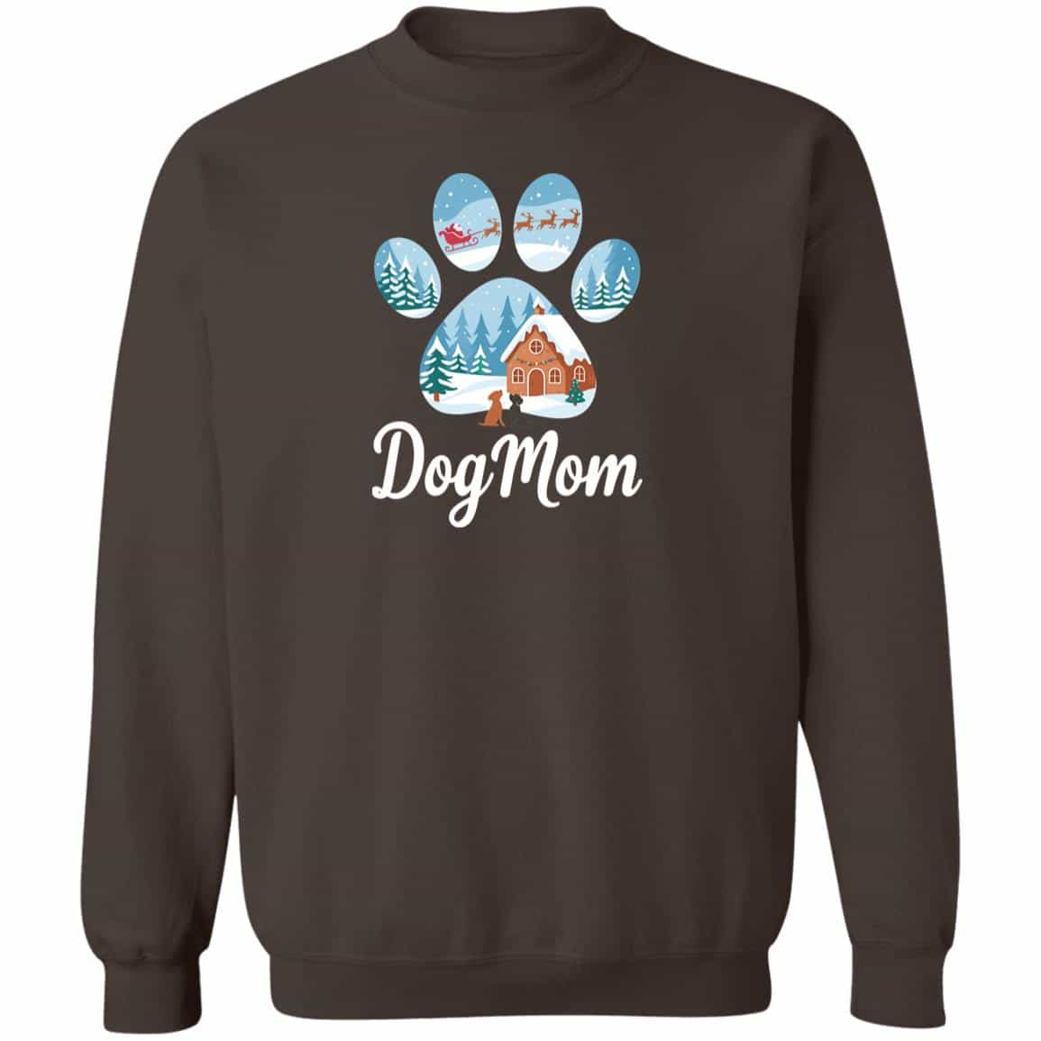 Dog Mom Winter Wonderland Sweatshirt Brown