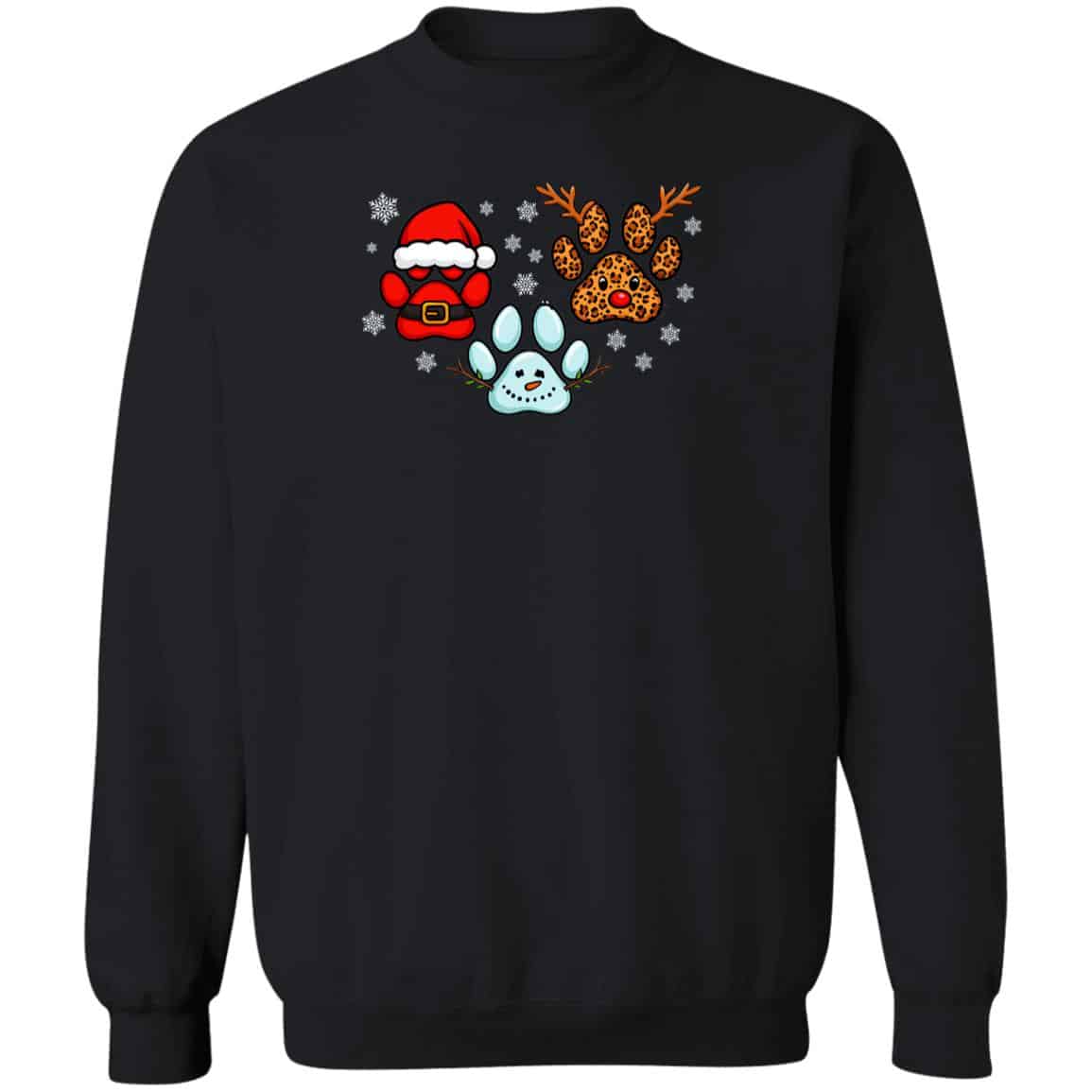 Fun Holiday Paws Sweatshirt Black