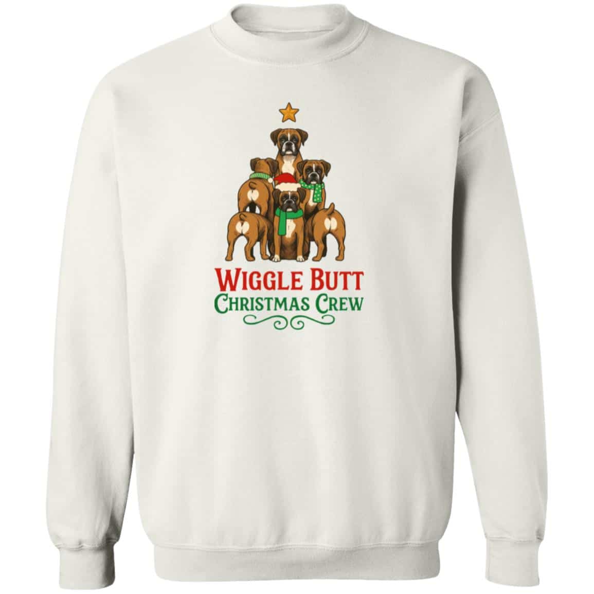 Wiggle Butt Christmas Crew Sweatshirt White