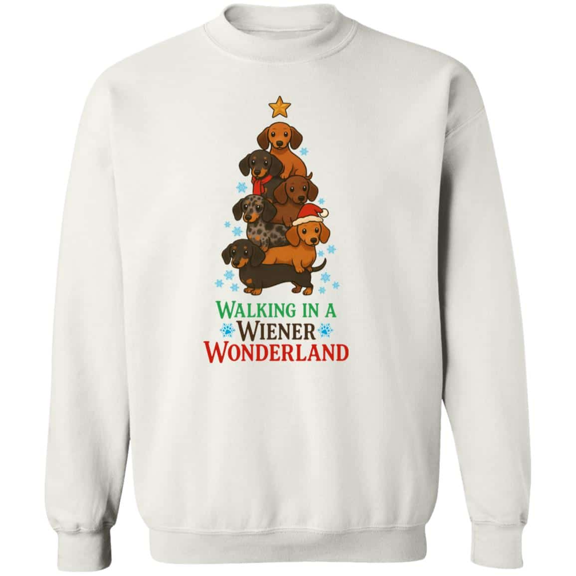 Walking In A Wiener Wonderland Sweatshirt White