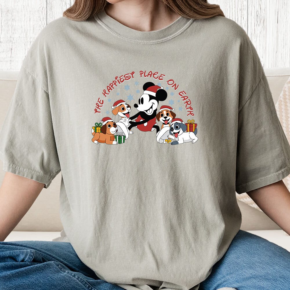 Comfort Colors Happiest Place On Earth Holiday Vintage Washed Tee - Sandstone