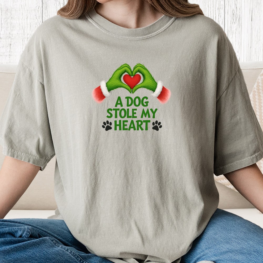 Comfort Colors A Dog Stole My Heart Vintage Washed Tee - Sandstone