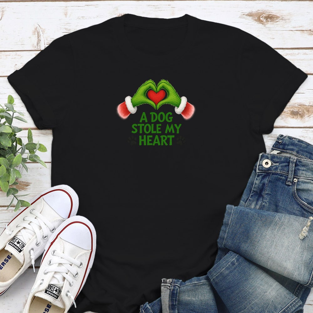 A Dog Stole My Heart Standard Tee Black