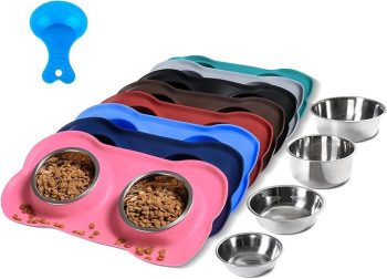 Hubulk Pet Dog Bowls 2 Stainless Steel Dog