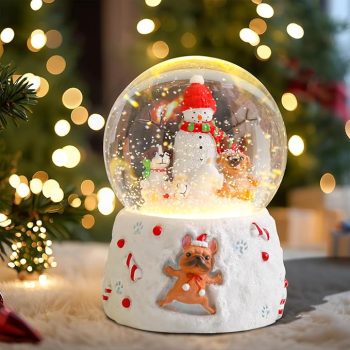 Christmas Snow Globes Dogs Snowman