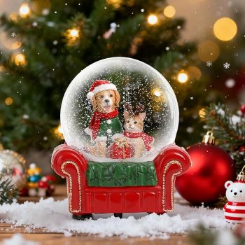 120MM Musical Snow Globe Christmas Table Decor 