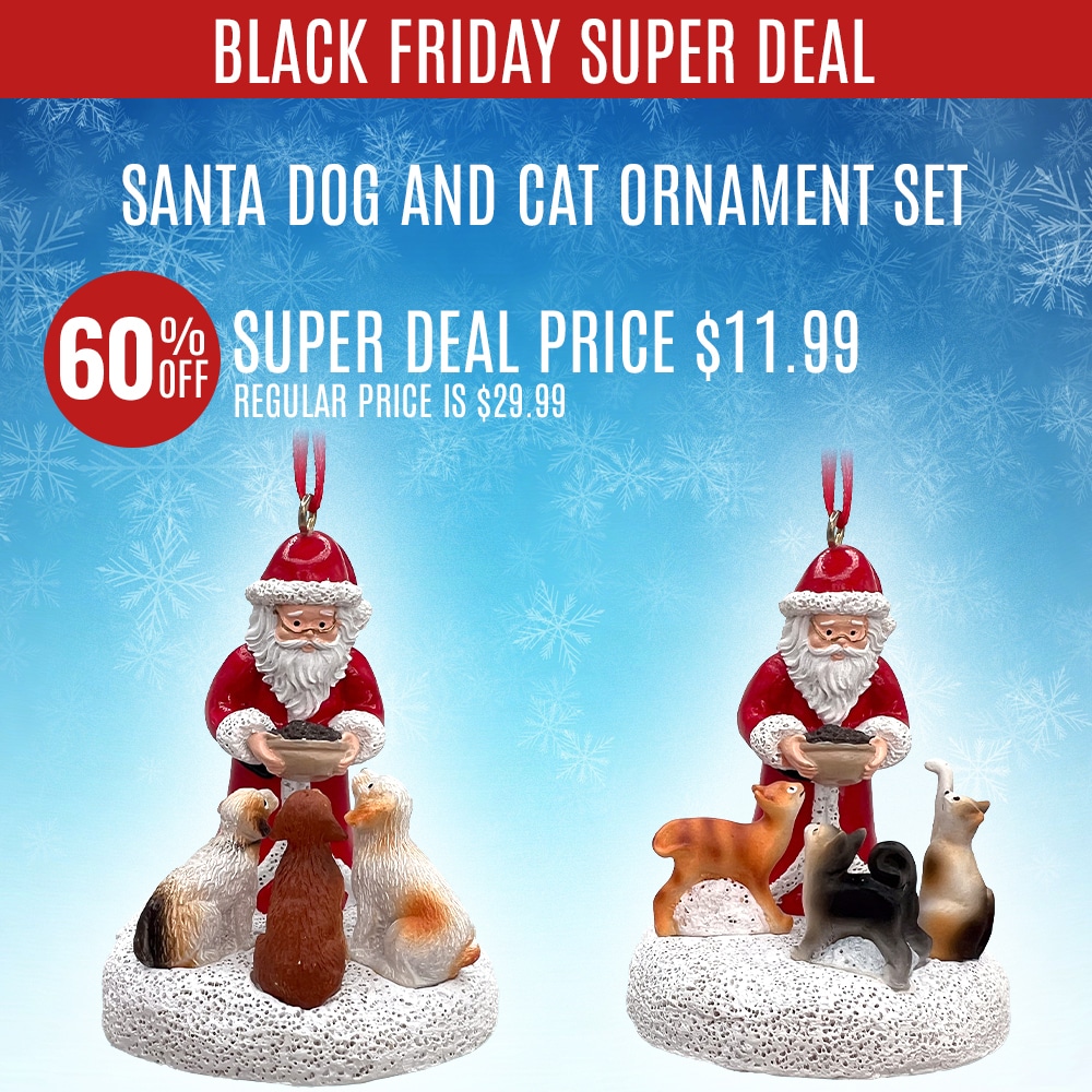 BLACK FRIDAY SUPER DEAL 60% OFF – Get A Set of 'Santa’s Light Of Hope' Dogt & Cat Ornaments