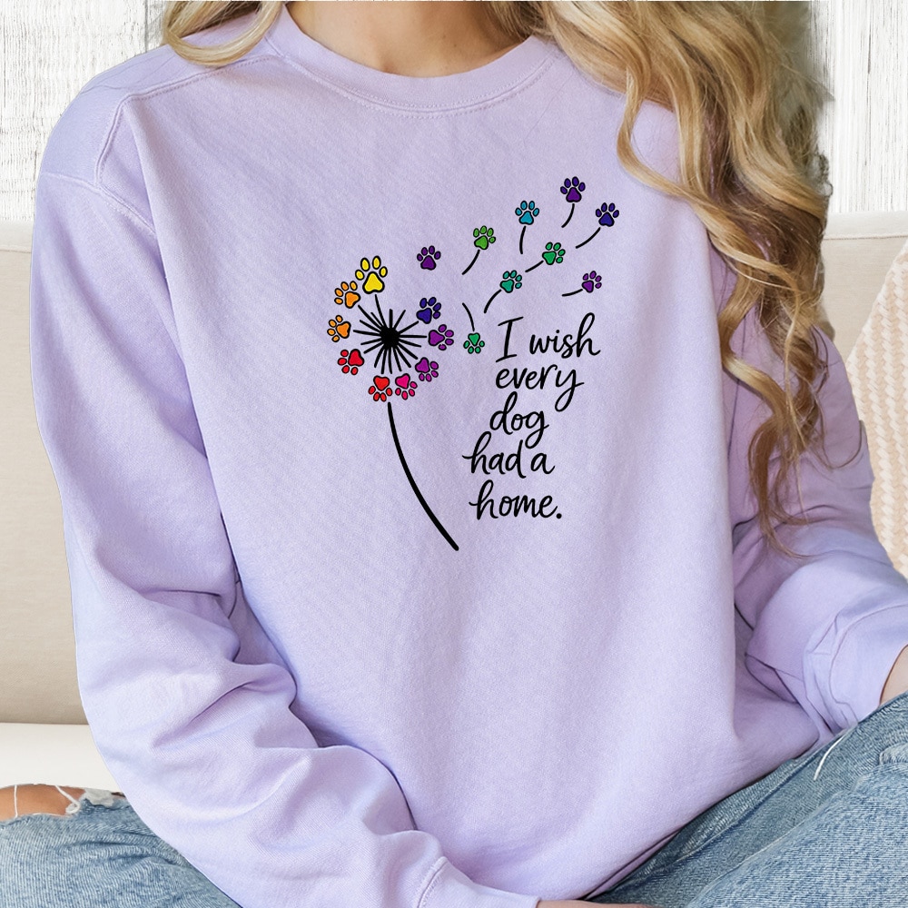 Comfort Colors I Wish Every Dog Had A Home Premium  Sweatshirt - Orchid