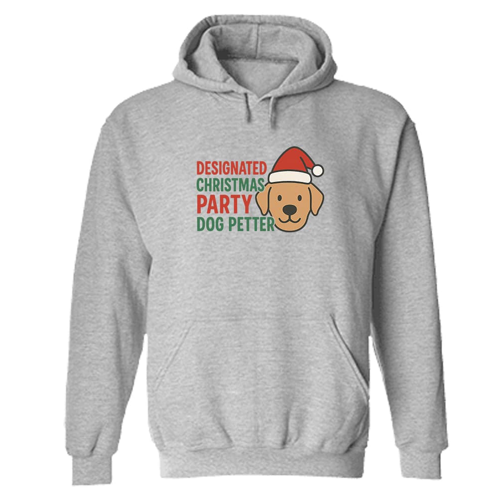 Designated Christmas Party Dog Petter Hoodie Heather Grey