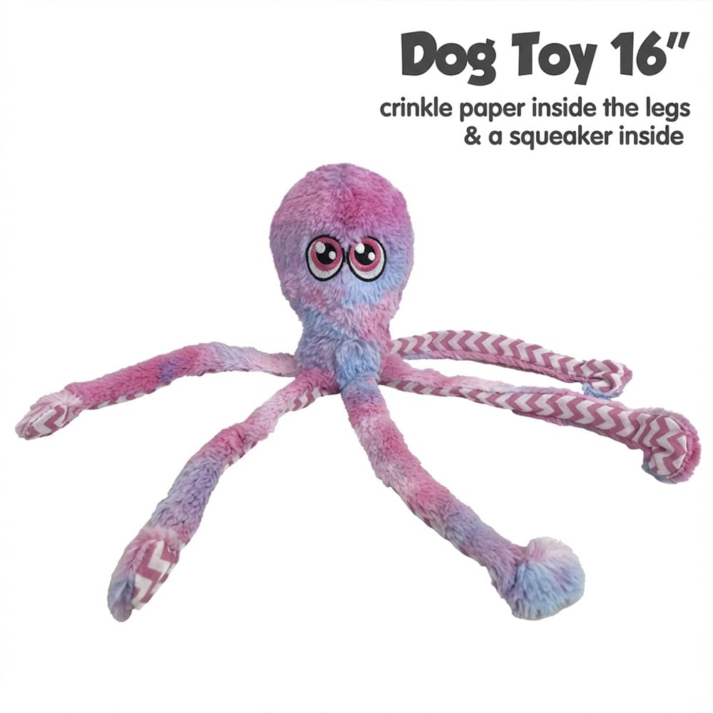 Image of Undersea Octopus Plush Dog Toy – Helps Feed Hungry Shelter Dogs in Need