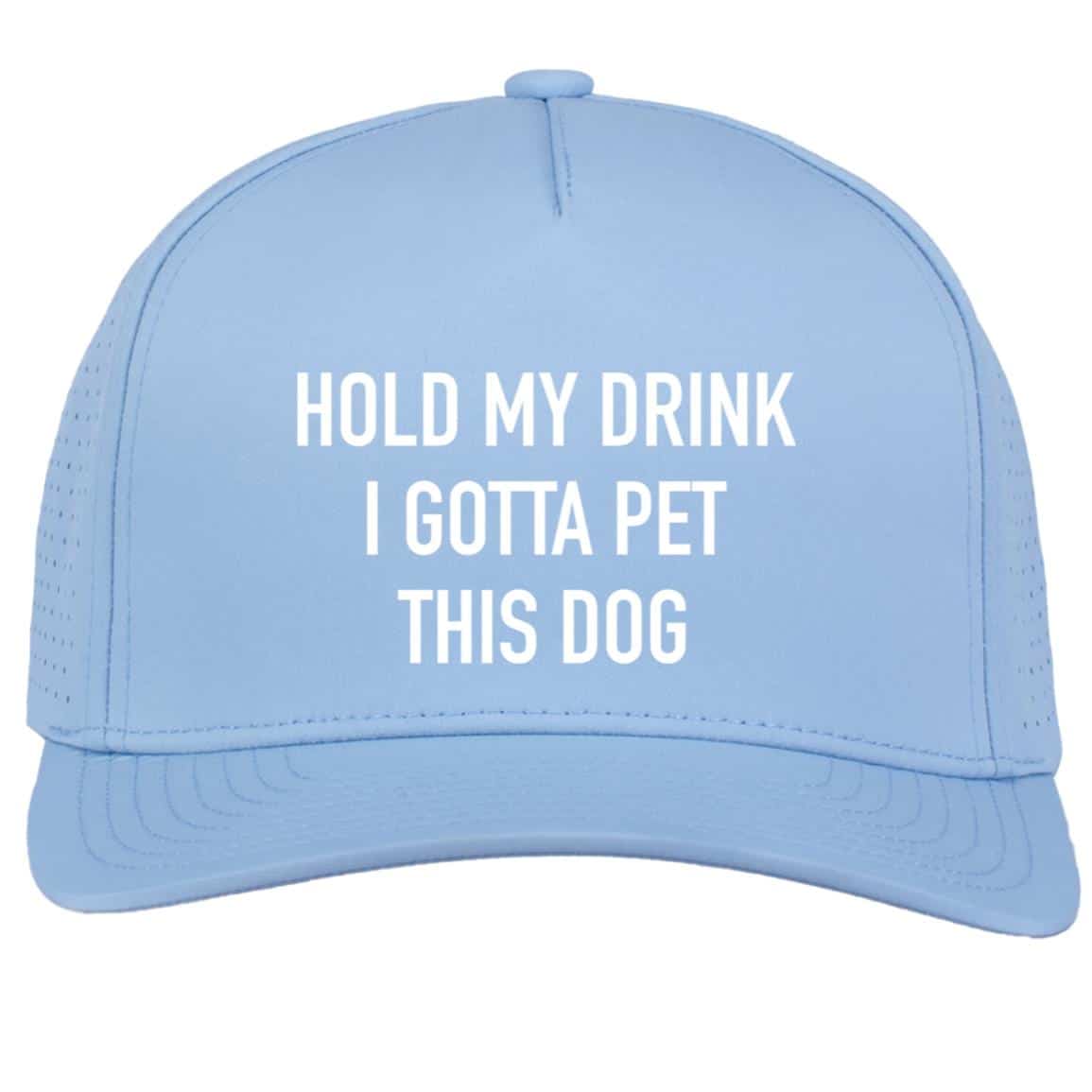 Hold My Drink Weekender Perforated Snapback Cap Light Blue