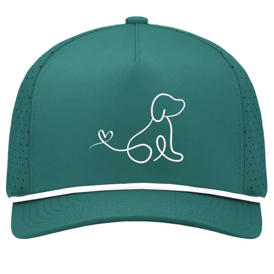 Heart Tail Doggie Weekender Perforated Snapback Cap Teal