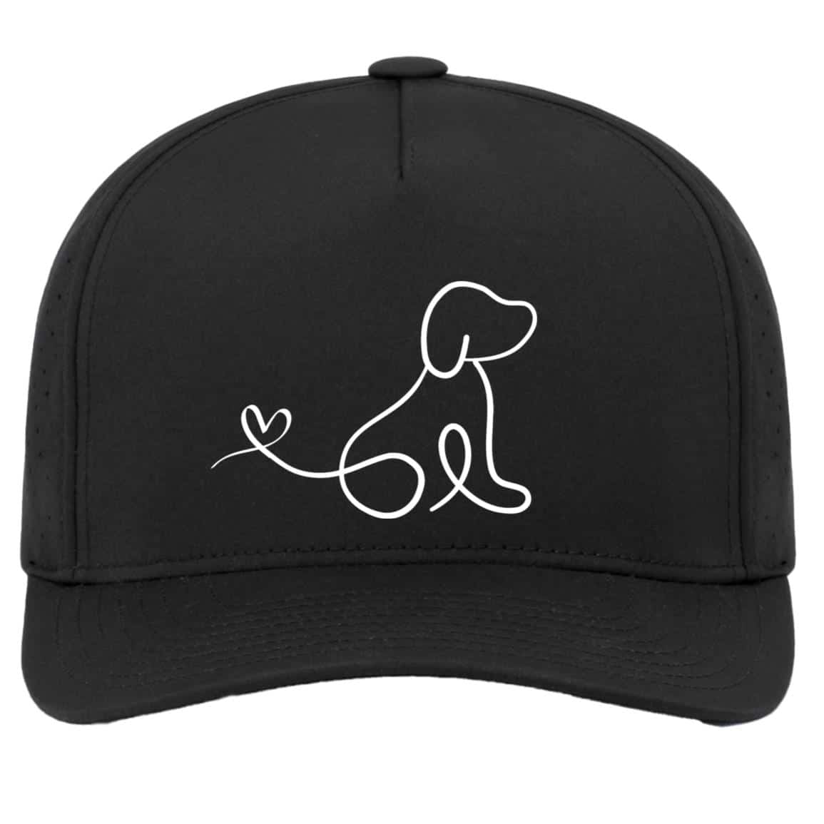 Heart Tail Doggie Weekender Perforated Snapback Cap Black