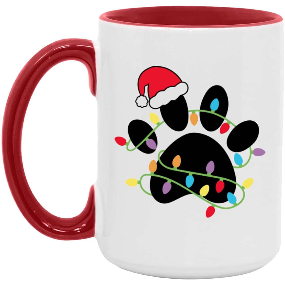 Image of Santa Paws Christmas Lights 15oz Accent Mug