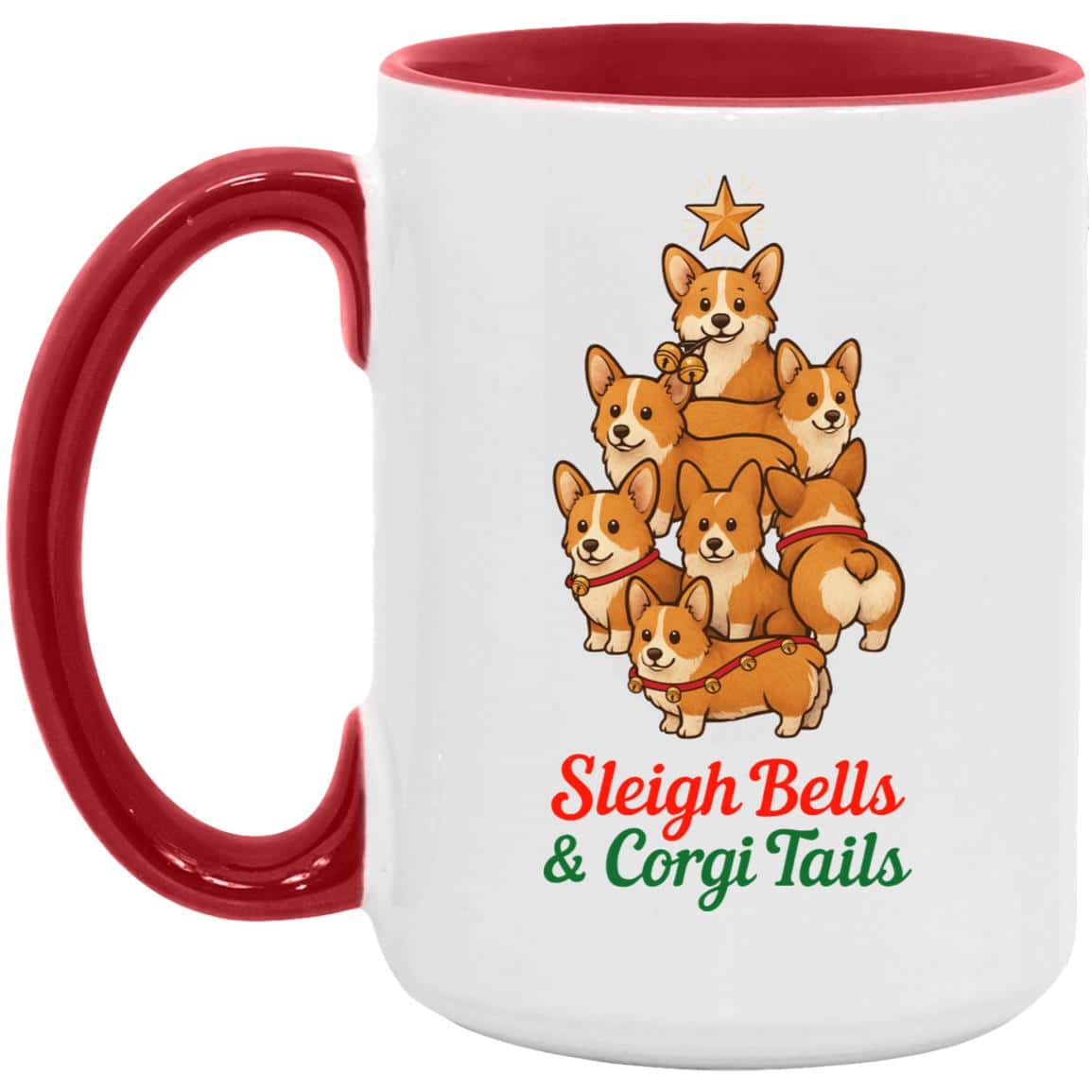 Sleigh Bells & Corgi Tails 15oz Accent Mug