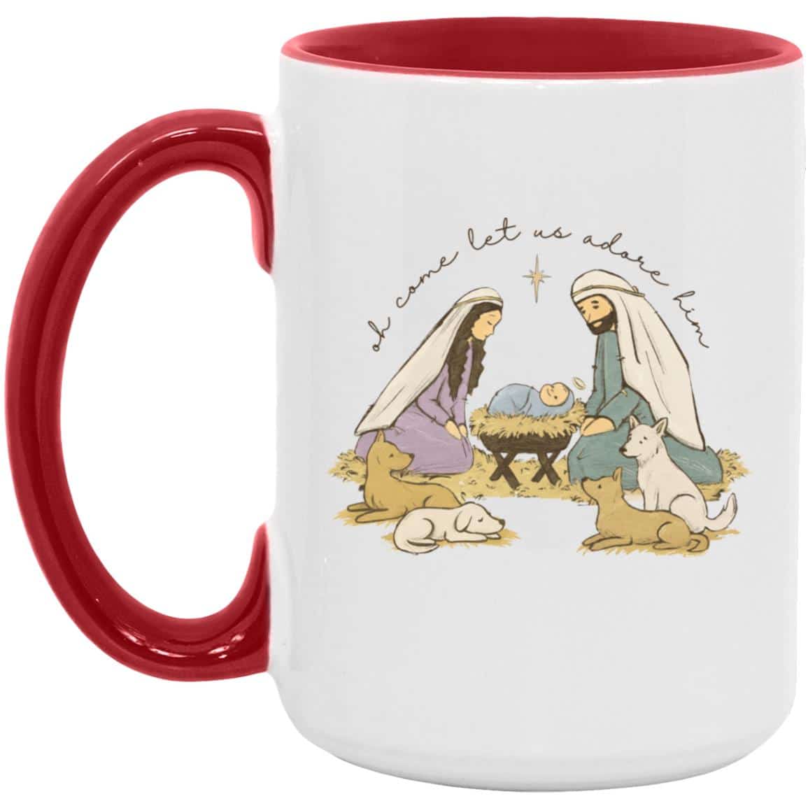 Oh Come Let Us Adore Him 15oz Accent Mug