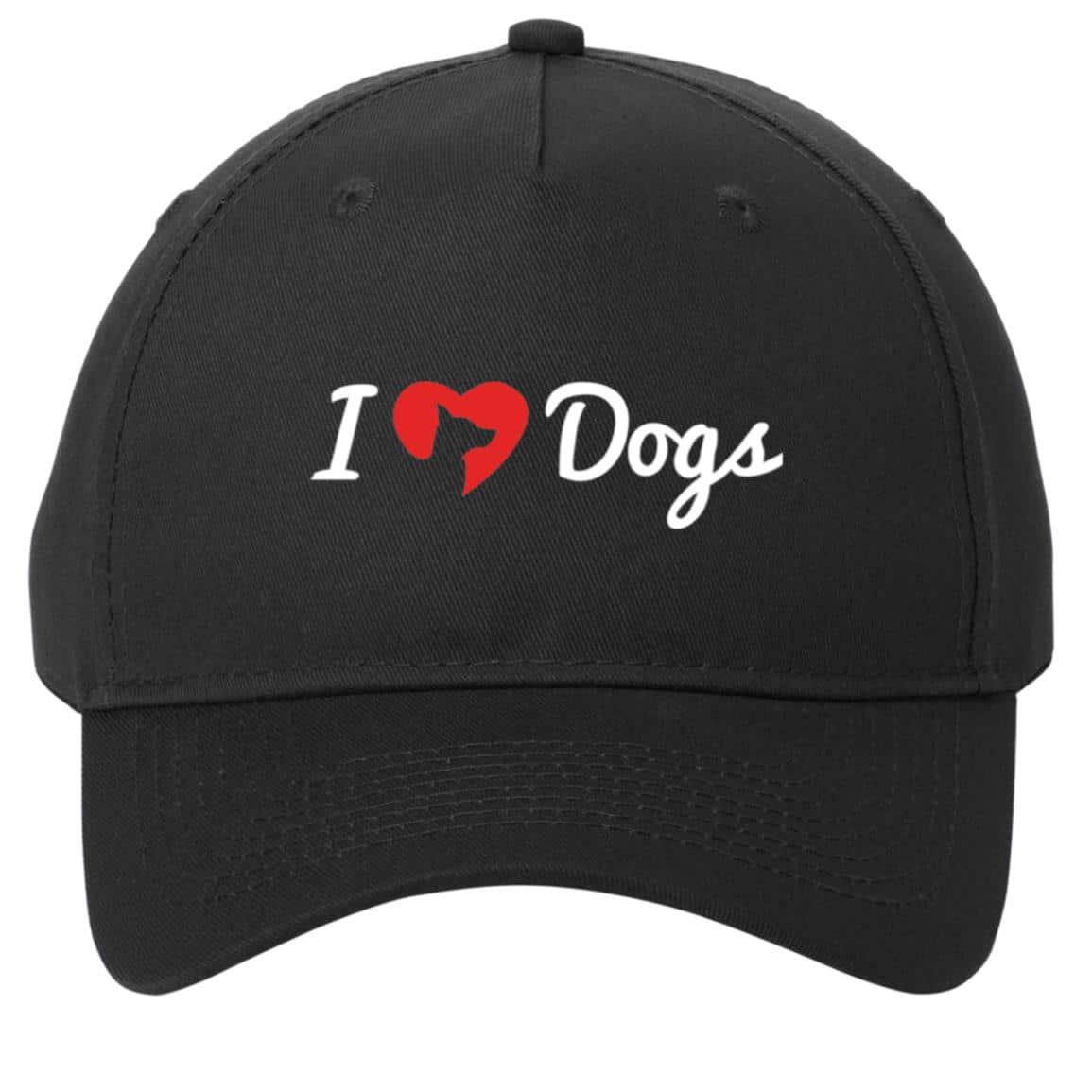 iHeartDogs 5-Panel Twill Cap Black