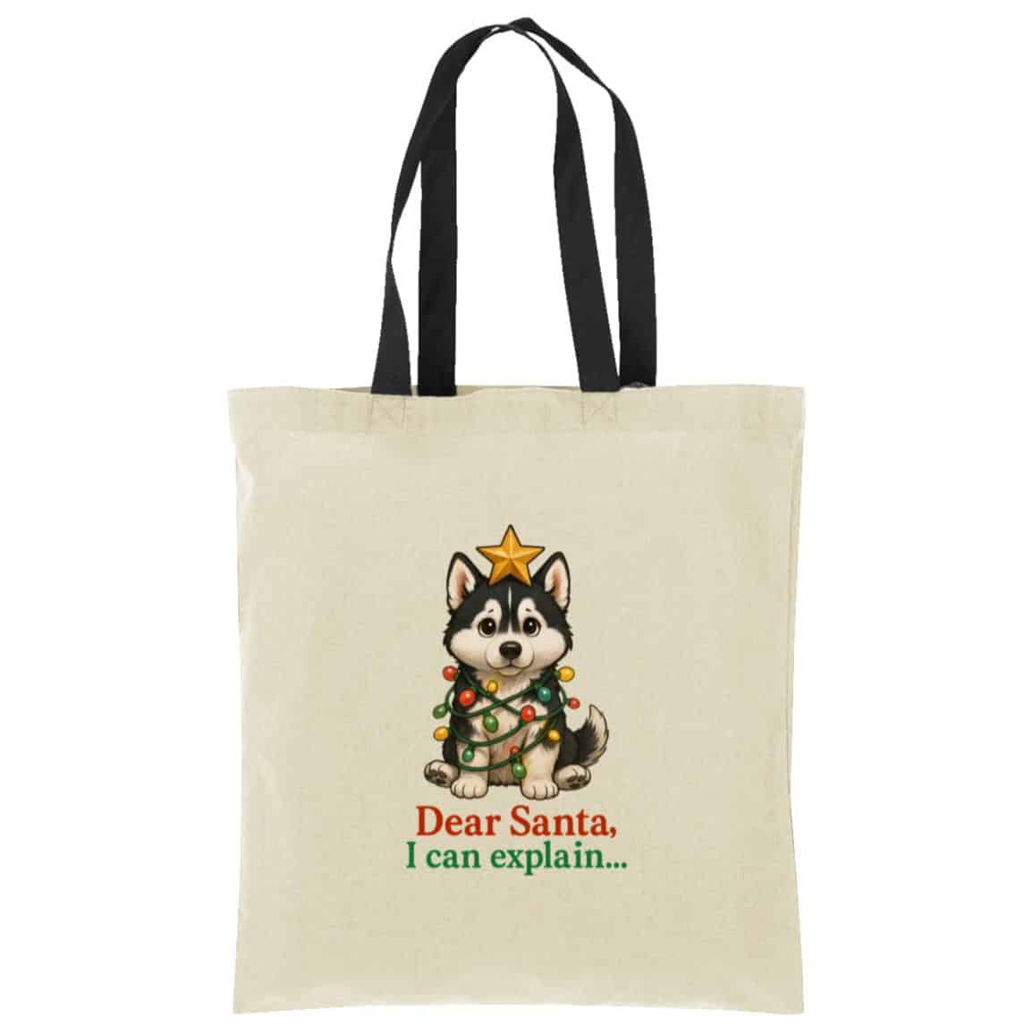Dear Santa, I Can Explain Cotton Tote Tan